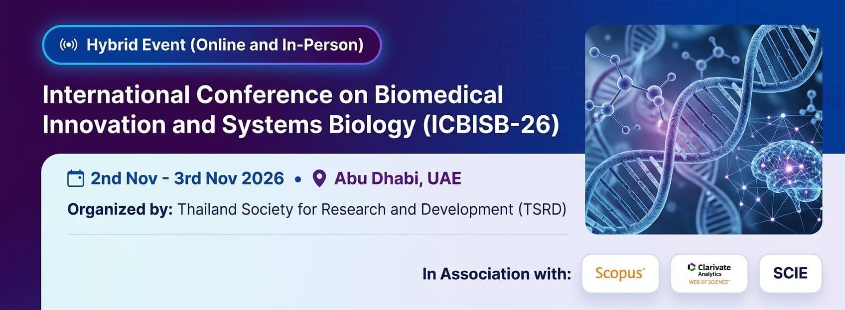International Conference on Biomedical Innovation and Systems Biology (ICBISB-26)